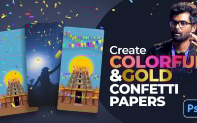 Create Colorful & Gold Confetti Papers in Photoshop